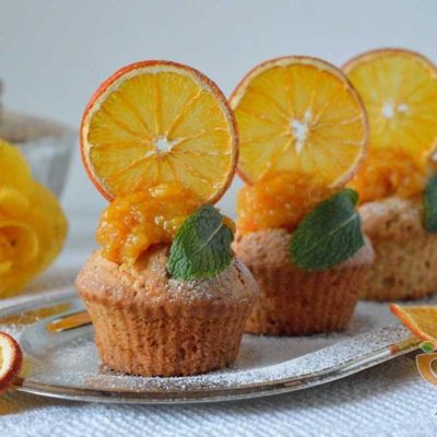 Овсяные маффины с апельсиновым мармеладом