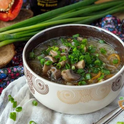 Суп со стеклянной лапшой и шампиньонами по Тайски от Ирины Рудневской