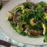 Теплый салат из стейка с авокадо. Пошаговый рецепт. Baziliks