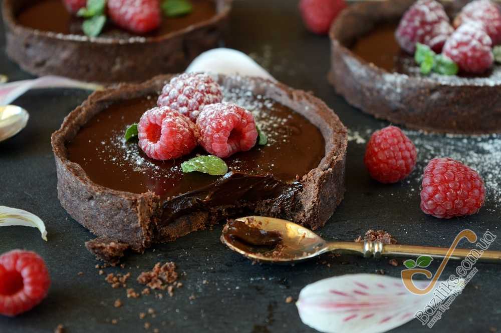 Шоколадний тарт із малиною